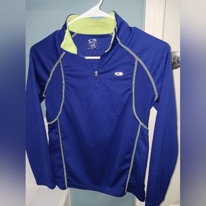 Boys Size 10-12 Champion Pullover Long Sleeve Blue and Green Top